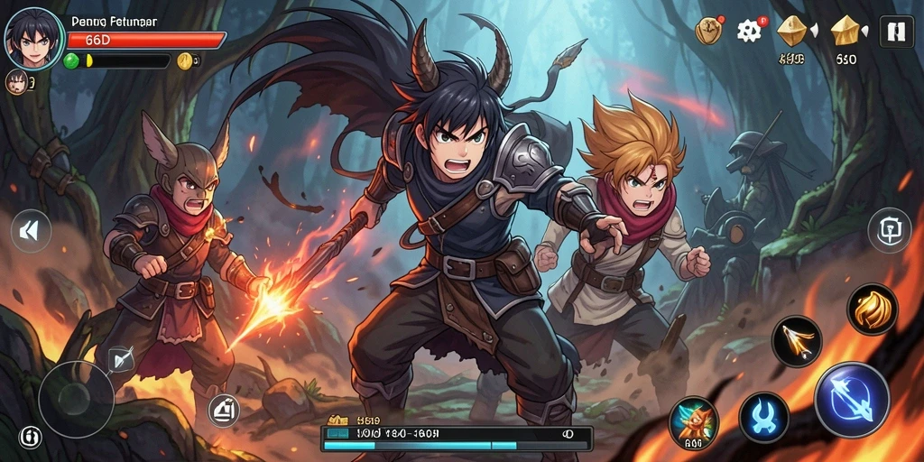 Tampilan gameplay 66D dengan karakter Anime yang menarik.