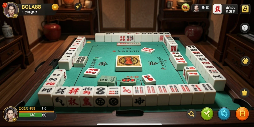 Tampilan menarik dari gameplay Mahjong di BOLA88.