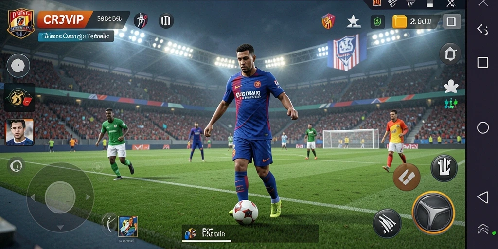 Tampilan gameplay <strong>CR7VIP</strong> menunjukkan aksi sepak bola yang mendebarkan.