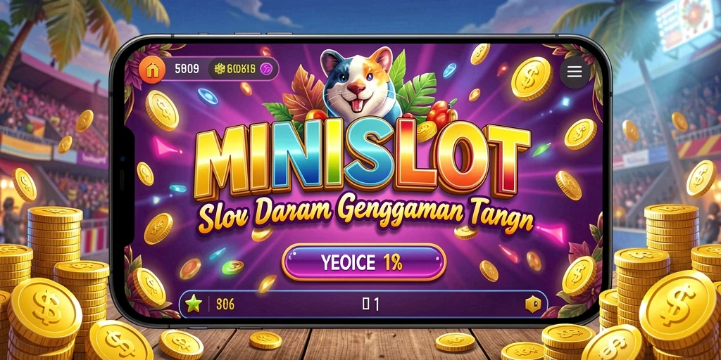 Tampilan gameplay menegangkan dari MINISLOT di smartphone.
