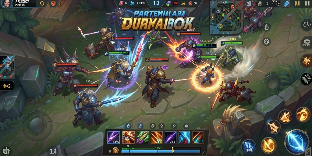 Screenshot menampilkan aksi seru gameplay MOBA di PRG007.