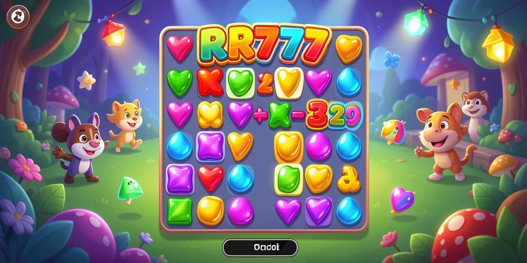 Gameplay seru dalam permainan Match-3 RR777.