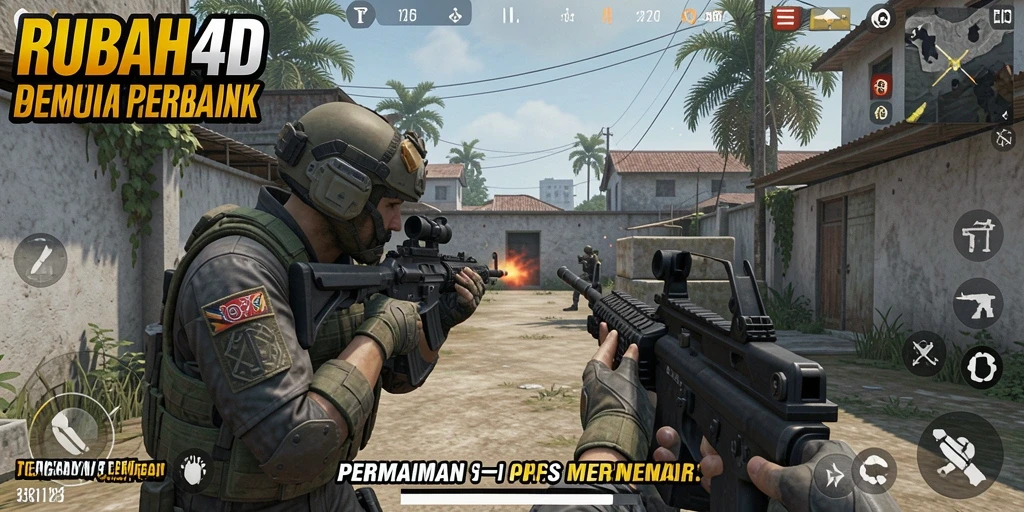 Screenshot menampilkan aksi intens dalam permainan RUBAH4D.
