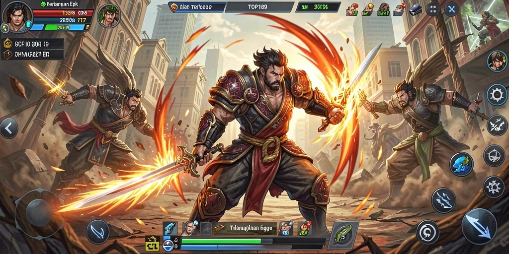Gameplay seru dalam battle arena TOPI189.