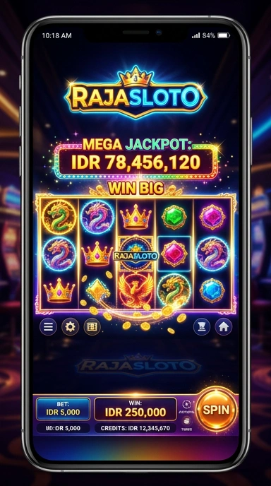 Tampilan utama aplikasi rajasloto yang menarik.